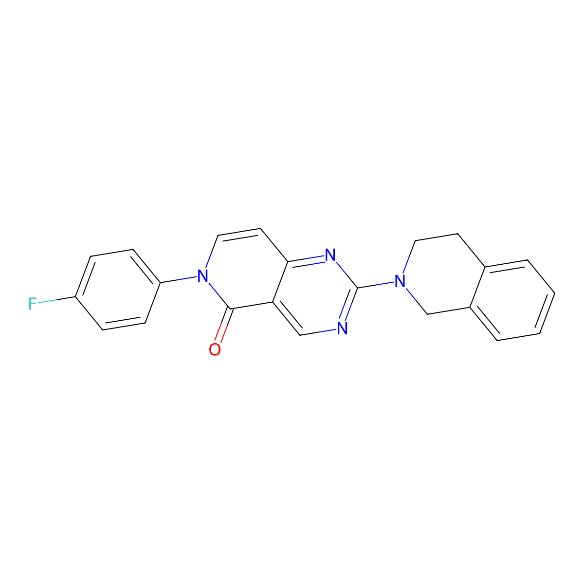 2-(3,4-dihydroisoquinolin-2(1H)-yl)-6-(4-fluorophenyl)pyrido[4,3-d]pyrimidin-5(6H)-one molecular structure, CAS 1087657-77-9
