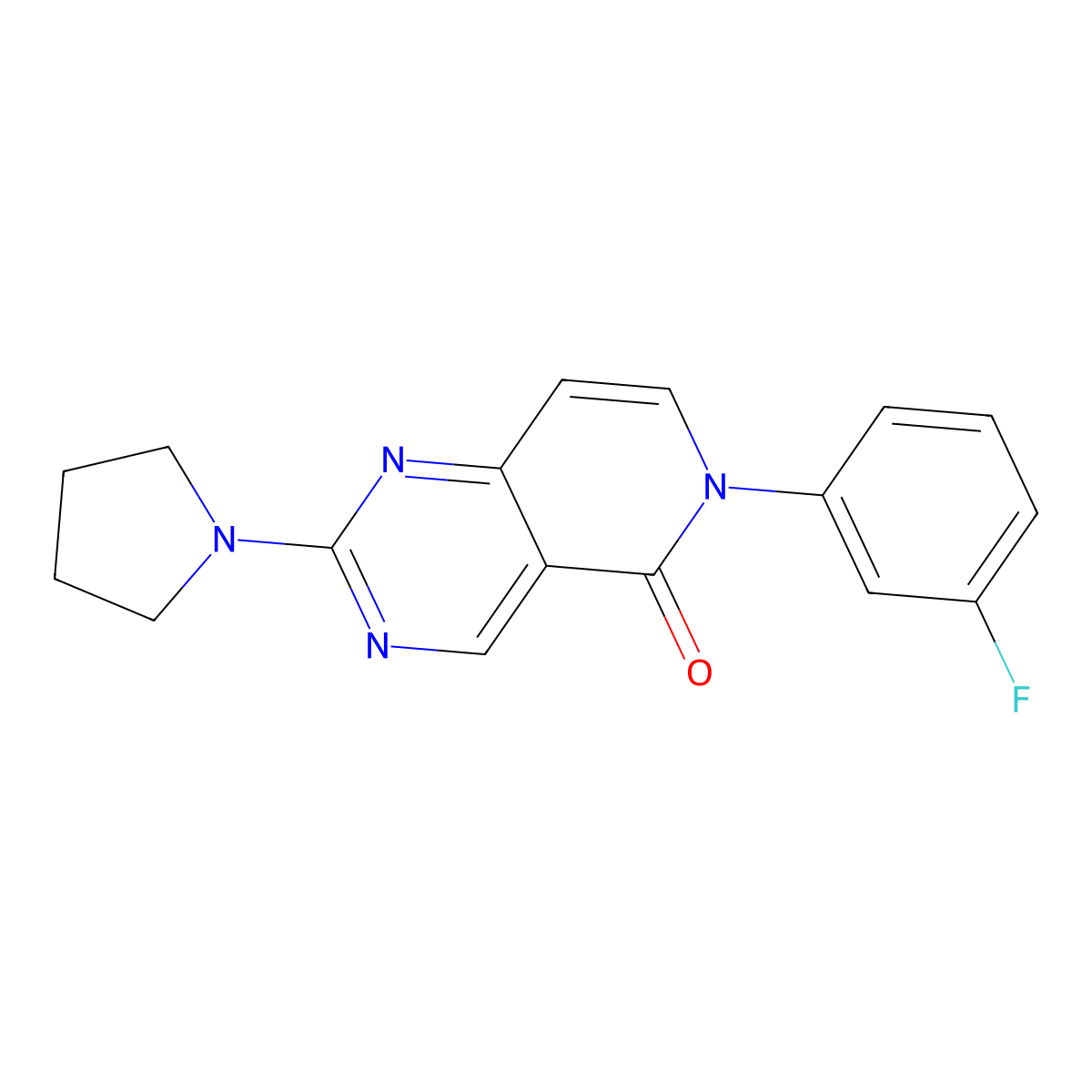 6-(3-fluorophenyl)-2-(1-pyrrolidinyl)pyrido[4,3-d]pyrimidin-5(6H)-one molecular structure, CAS 1087657-89-3