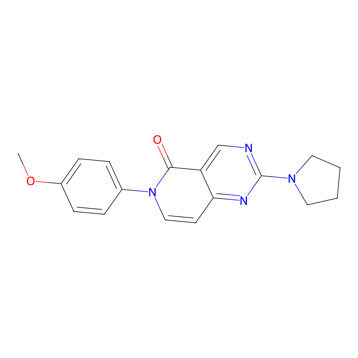 6-(4-methoxyphenyl)-2-(pyrrolidin-1-yl)pyrido[4,3-d]pyrimidin-5(6H)-one molecular structure, CAS 1087657-94-0