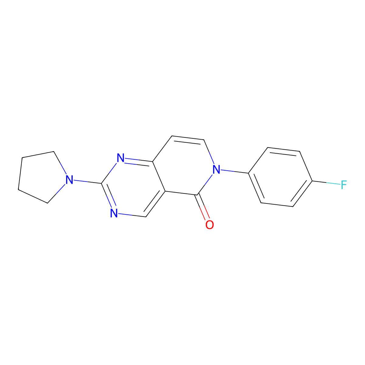 6-(4-fluorophenyl)-2-(pyrrolidin-1-yl)pyrido[4,3-d]pyrimidin-5(6H)-one molecular structure, CAS 1087657-95-1