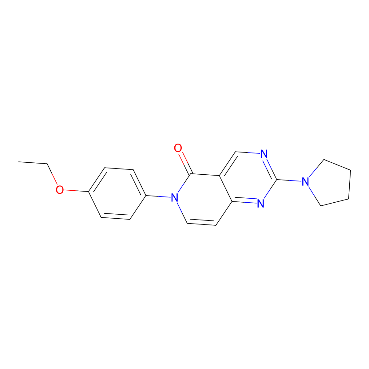 6-(4-ethoxyphenyl)-2-(pyrrolidin-1-yl)pyrido[4,3-d]pyrimidin-5(6H)-one molecular structure, CAS 1087657-96-2