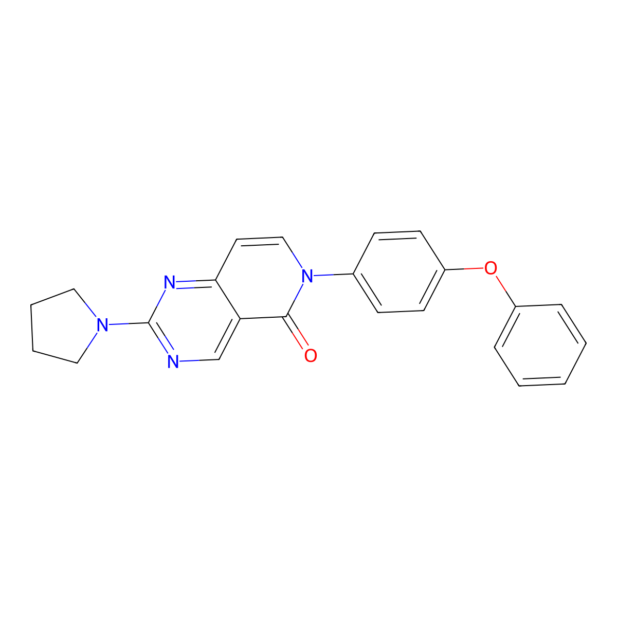 6-(4-phenoxyphenyl)-2-(pyrrolidin-1-yl)pyrido[4,3-d]pyrimidin-5(6H)-one molecular structure, CAS 1087657-97-3