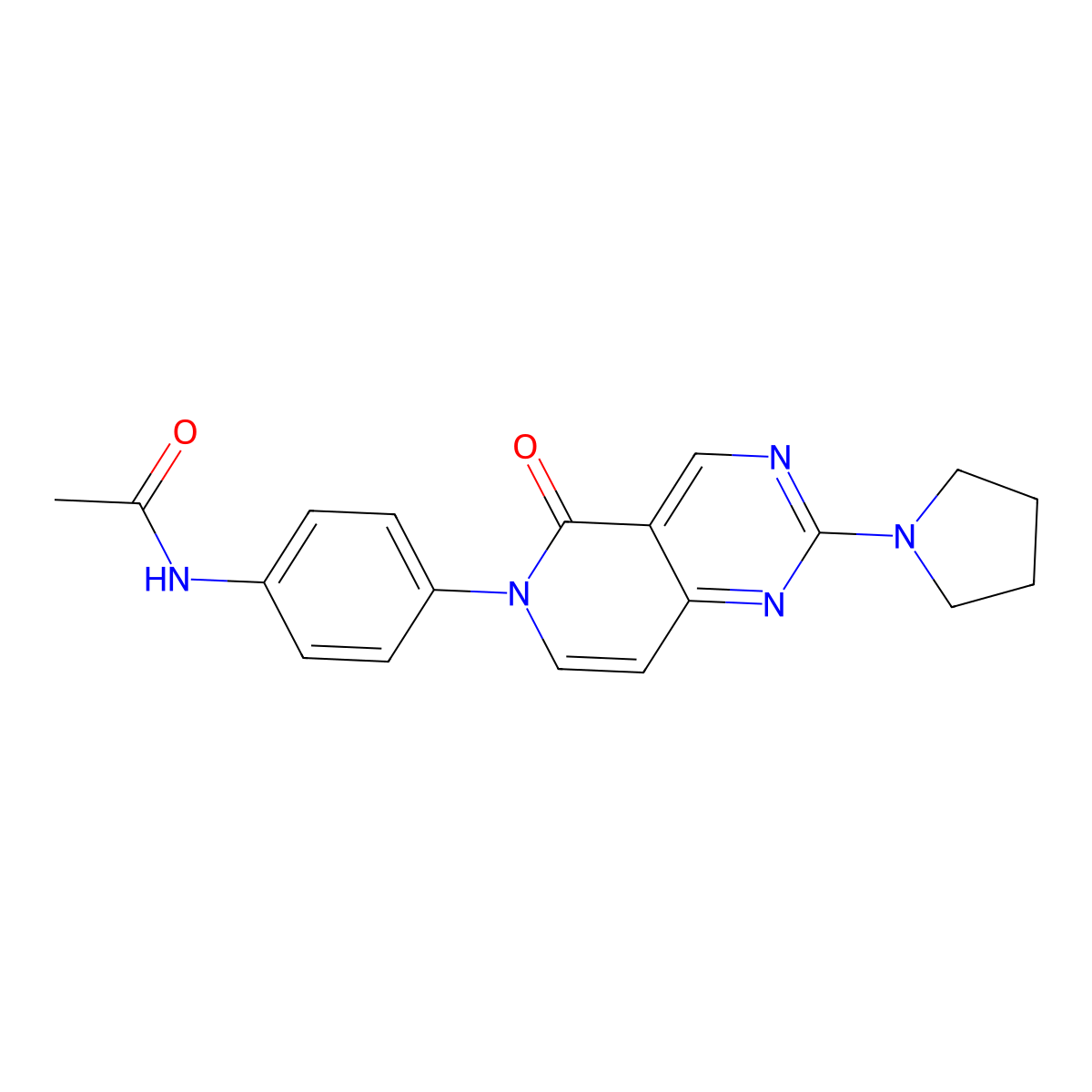 N-{4-[5-oxo-2-(pyrrolidin-1-yl)pyrido[4,3-d]pyrimidin-6(5H)-yl]phenyl}acetamide molecular structure, CAS 1087657-99-5
