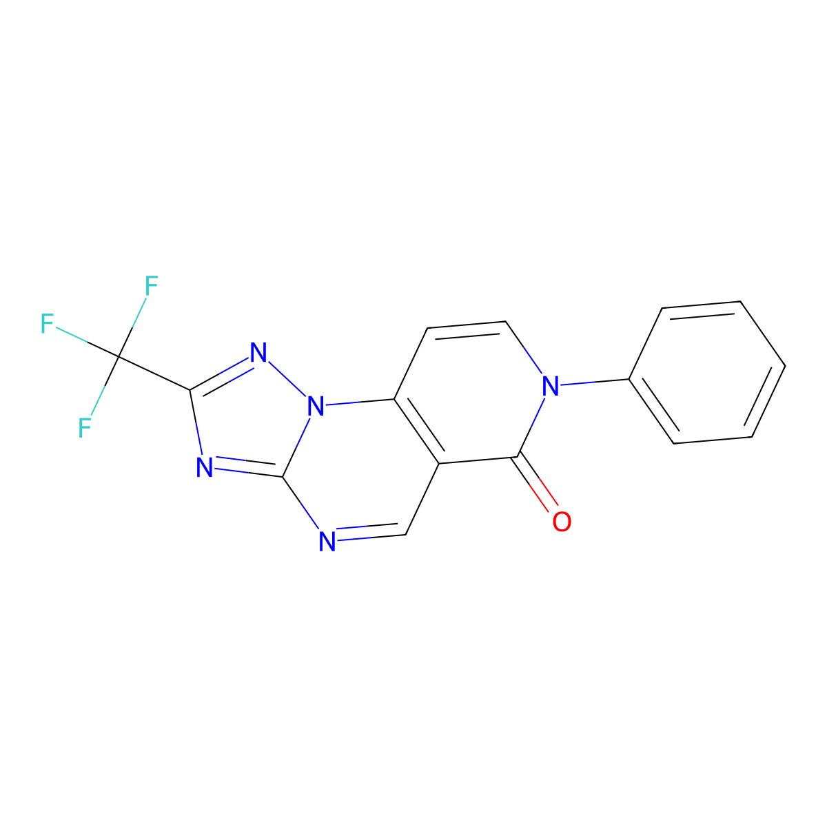 7-phenyl-2-(trifluoromethyl)pyrido[3,4-e][1,2,4]triazolo[1,5-a]pyrimidin-6(7H)-one molecular structure, CAS 1087658-17-0