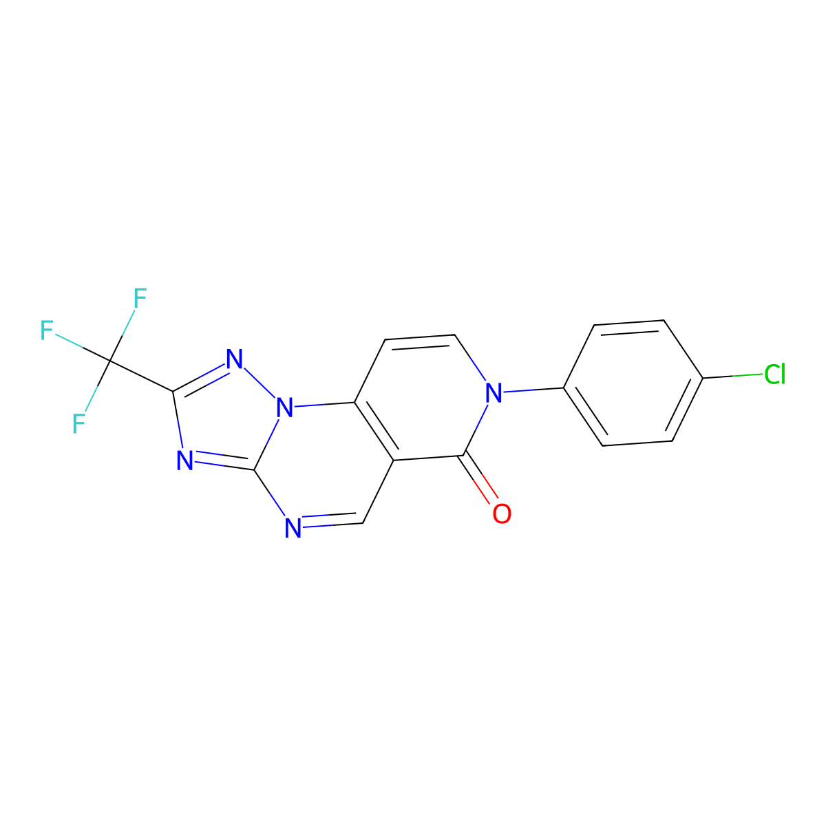 7-(4-chlorophenyl)-2-(trifluoromethyl)pyrido[3,4-e][1,2,4]triazolo[1,5-a]pyrimidin-6(7H)-one molecular structure, CAS 1087658-21-6