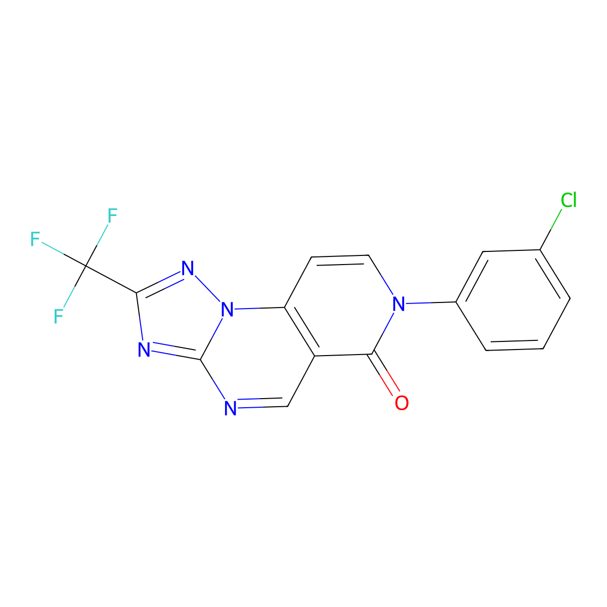 7-(3-chlorophenyl)-2-(trifluoromethyl)pyrido[3,4-e][1,2,4]triazolo[1,5-a]pyrimidin-6(7H)-one molecular structure, CAS 1087658-24-9