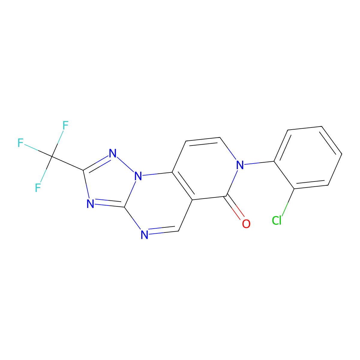 7-(2-chlorophenyl)-2-(trifluoromethyl)pyrido[3,4-e][1,2,4]triazolo[1,5-a]pyrimidin-6(7H)-one molecular structure, CAS 1087658-27-2