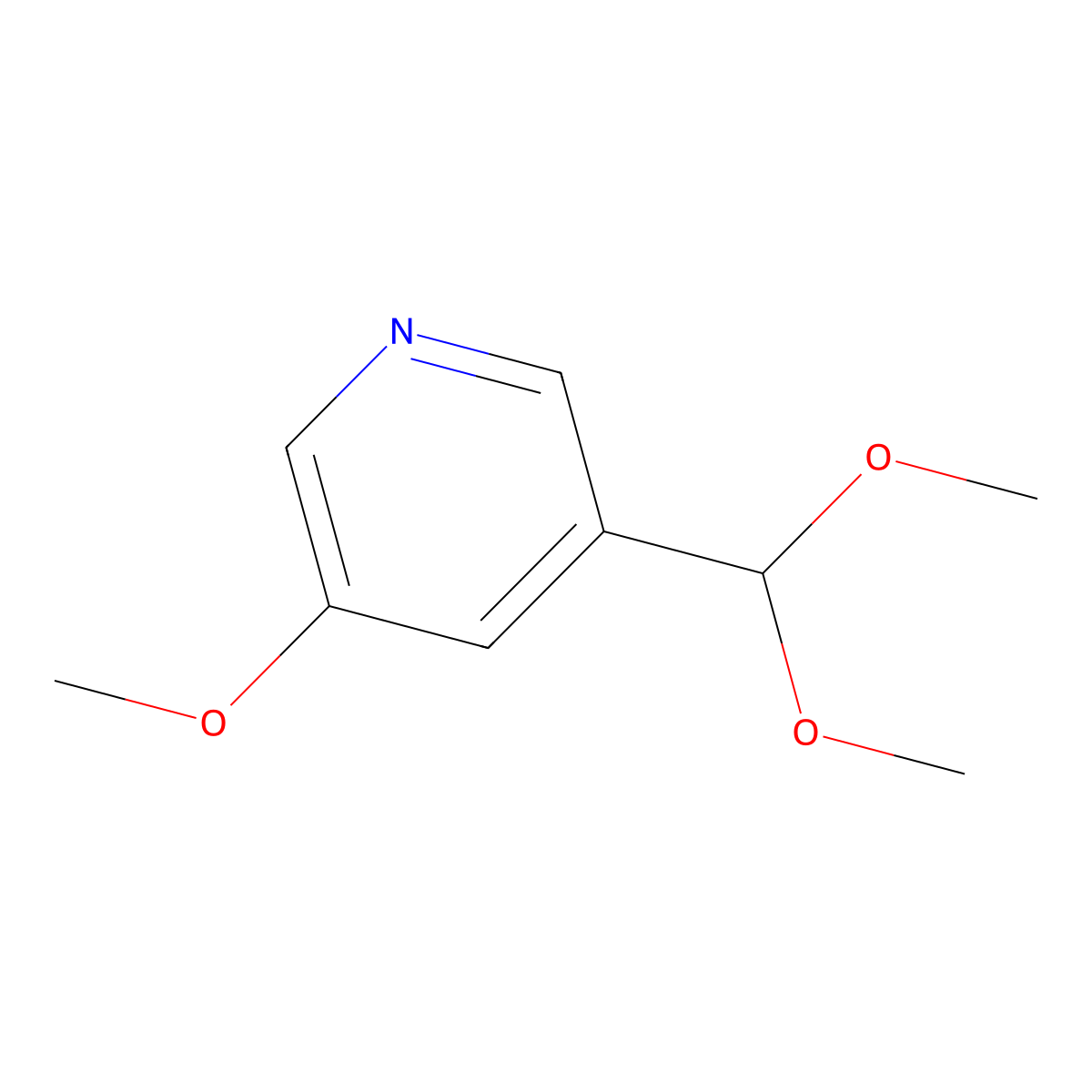 3-(Dimethoxymethyl)-5-methoxypyridine molecular structure, CAS 1087659-15-1