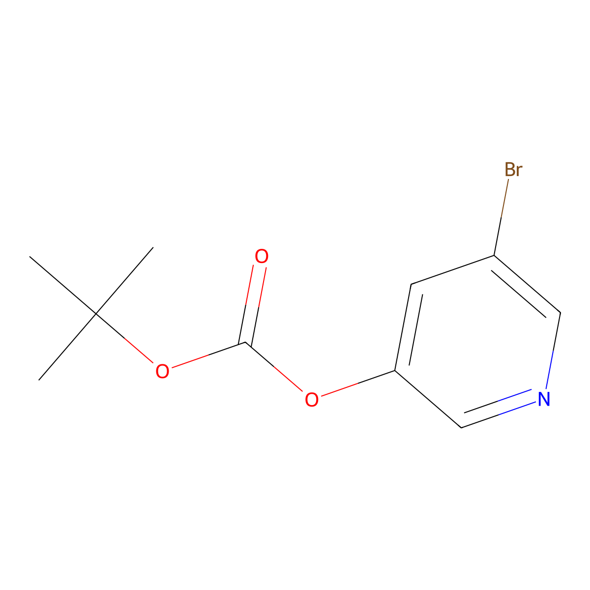 5-Bromopyridin-3-yl tert-butyl carbonate molecular structure, CAS 1087659-21-9