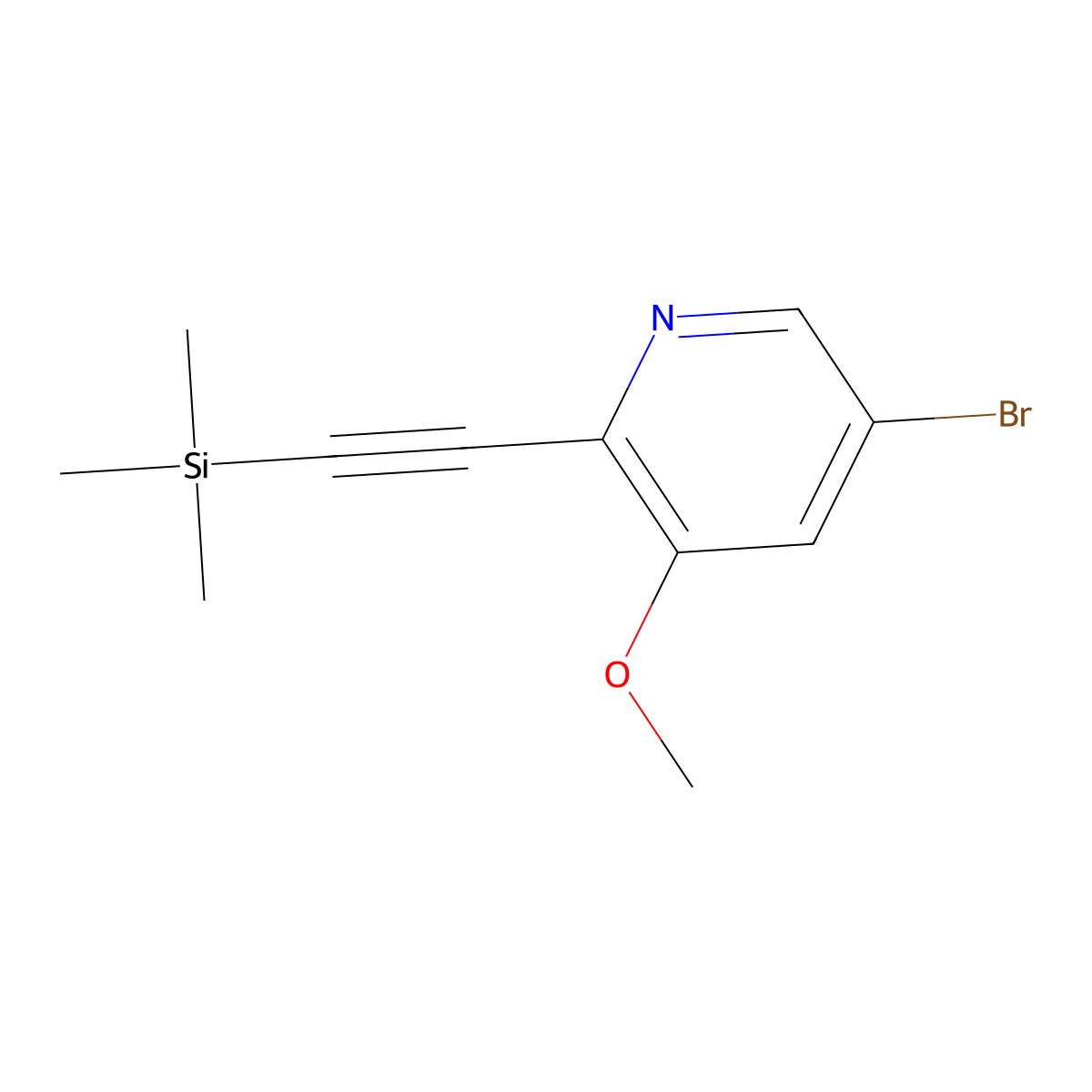 5-Bromo-3-methoxy-2-((trimethylsilyl)ethynyl)-pyridine molecular structure, CAS 1087659-23-1
