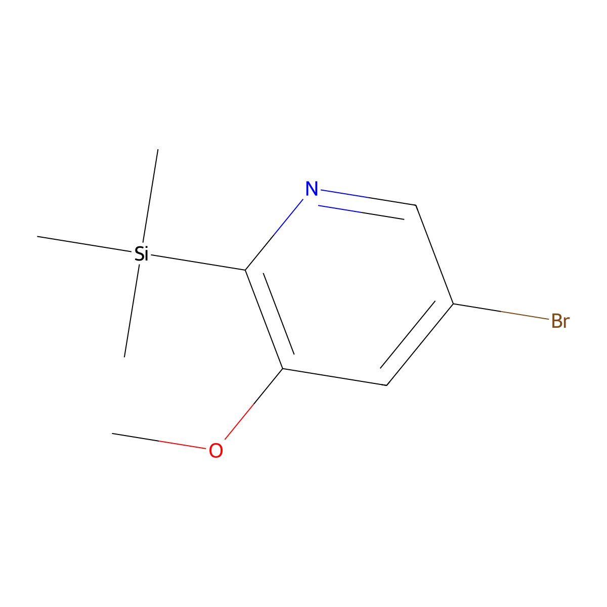5-Bromo-3-methoxy-2-(trimethylsilyl)pyridine molecular structure, CAS 1087659-25-3