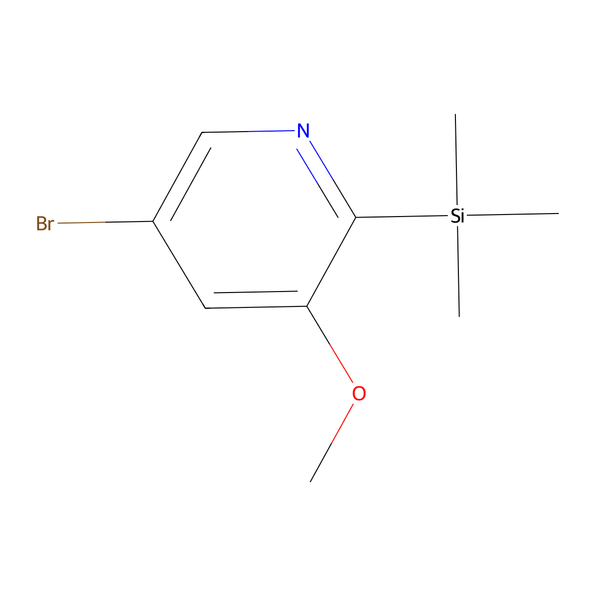 5-Bromo-3-methoxy-2-(trimethylsilyl)pyridine molecular structure, CAS 1087659-25-3