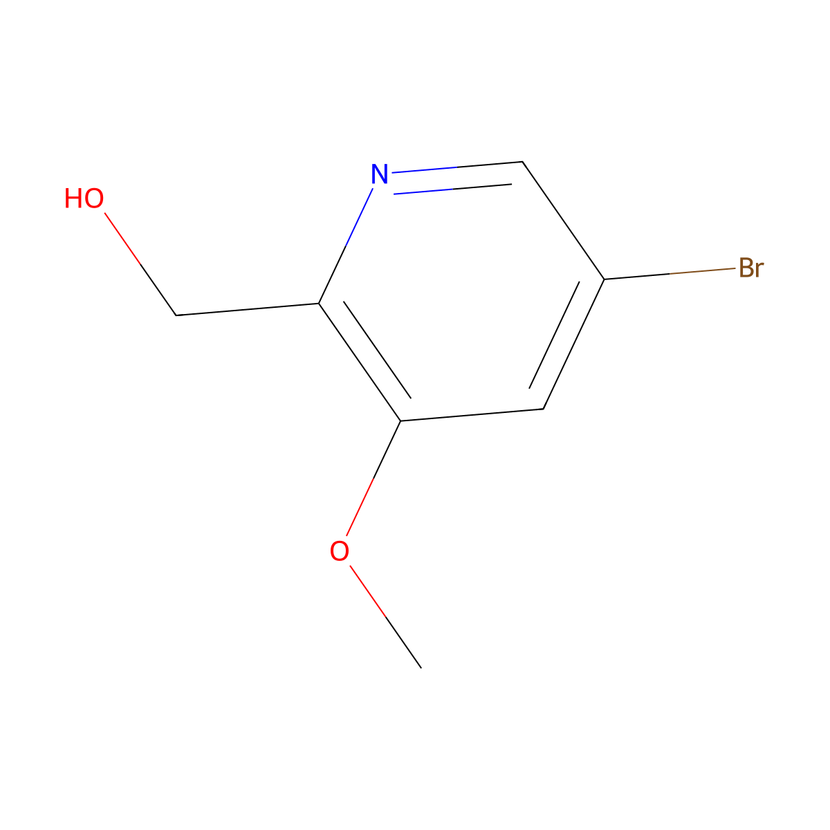 (5-Bromo-3-methoxypyridin-2-yl)methanol molecular structure, CAS 1087659-32-2