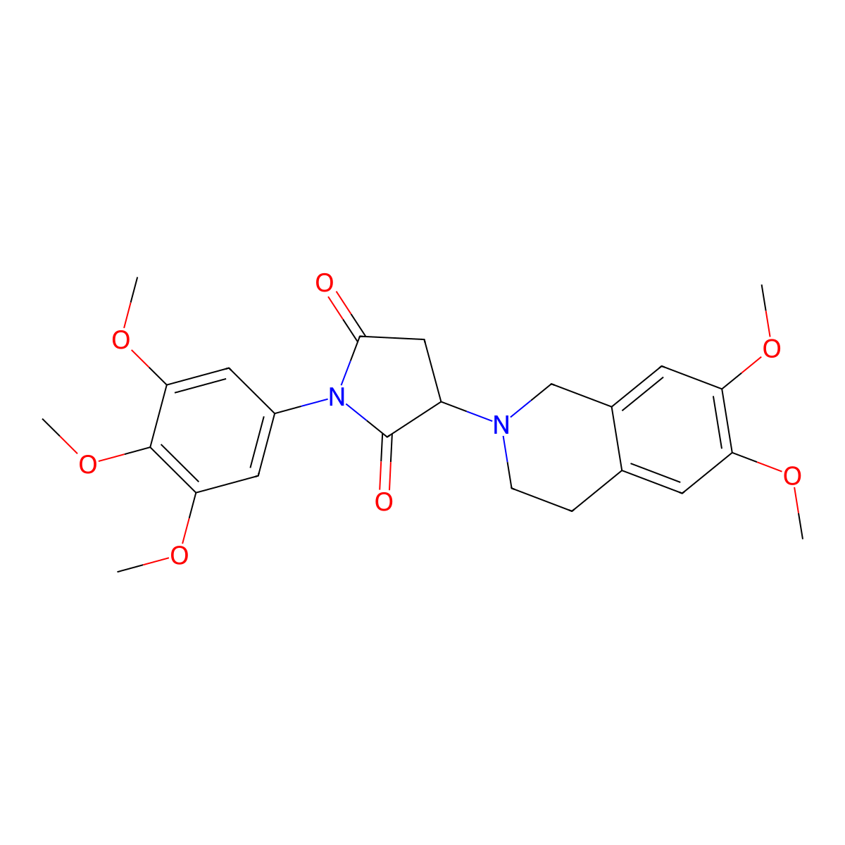 3-(6,7-dimethoxy-3,4-dihydroisoquinolin-2(1H)-yl)-1-(3,4,5-trimethoxyphenyl)pyrrolidine-2,5-dione molecular structure, CAS 1087659-81-1