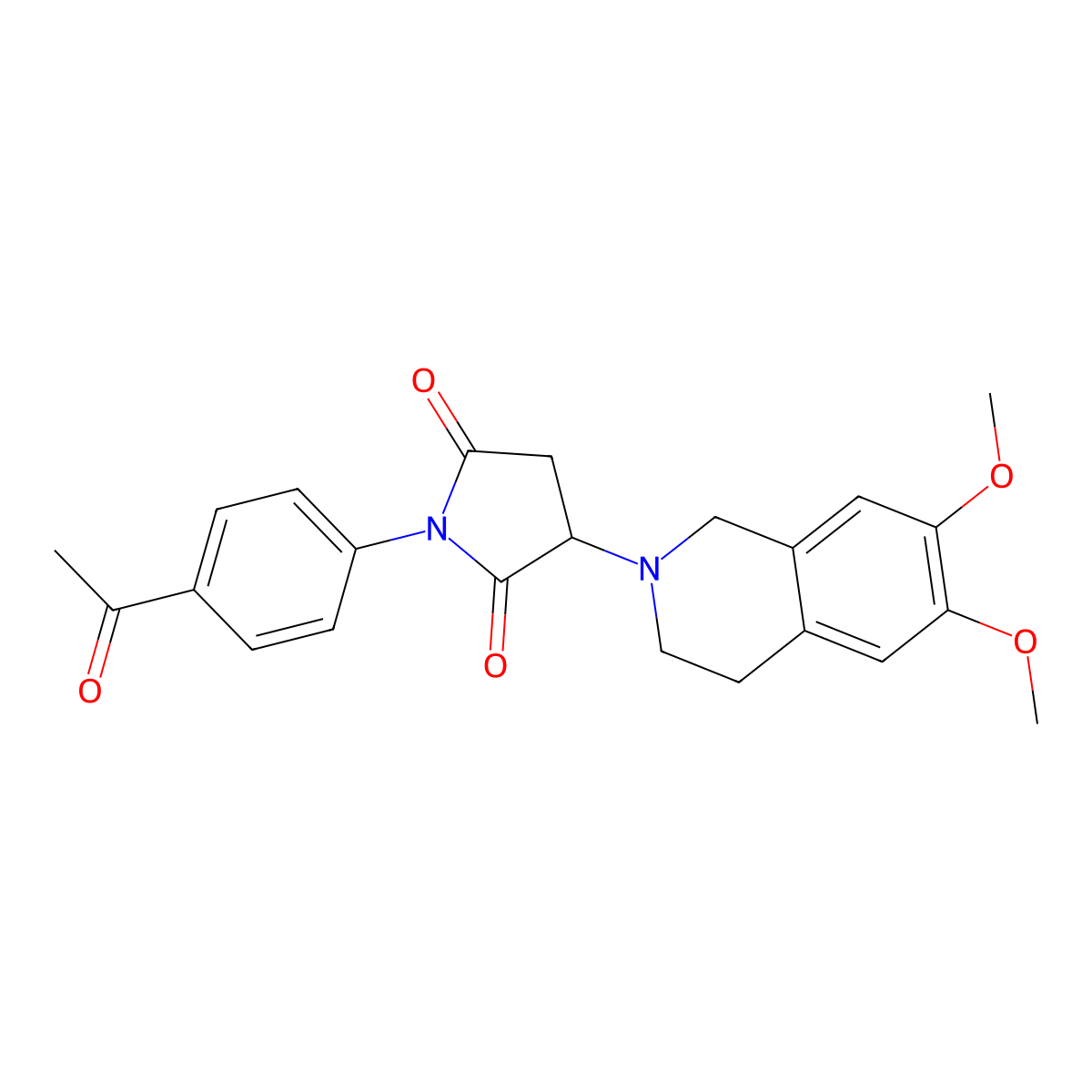 1-(4-acetylphenyl)-3-(6,7-dimethoxy-3,4-dihydroisoquinolin-2(1H)-yl)pyrrolidine-2,5-dione molecular structure, CAS 1087659-87-7