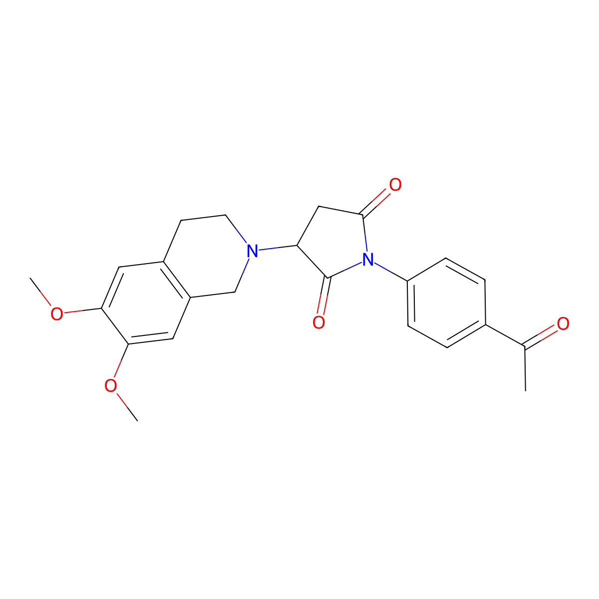 1-(4-acetylphenyl)-3-(6,7-dimethoxy-3,4-dihydroisoquinolin-2(1H)-yl)pyrrolidine-2,5-dione molecular structure, CAS 1087659-87-7