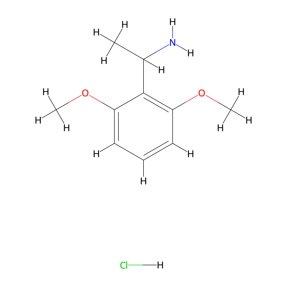 1-(2,6-Dimethoxyphenyl)ethanamine hydrochloride molecular structure, CAS 1087707-43-4