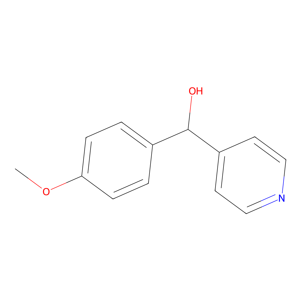 (4-Methoxyphenyl)(pyridin-4-yl)methanol molecular structure, CAS 108771-02-4