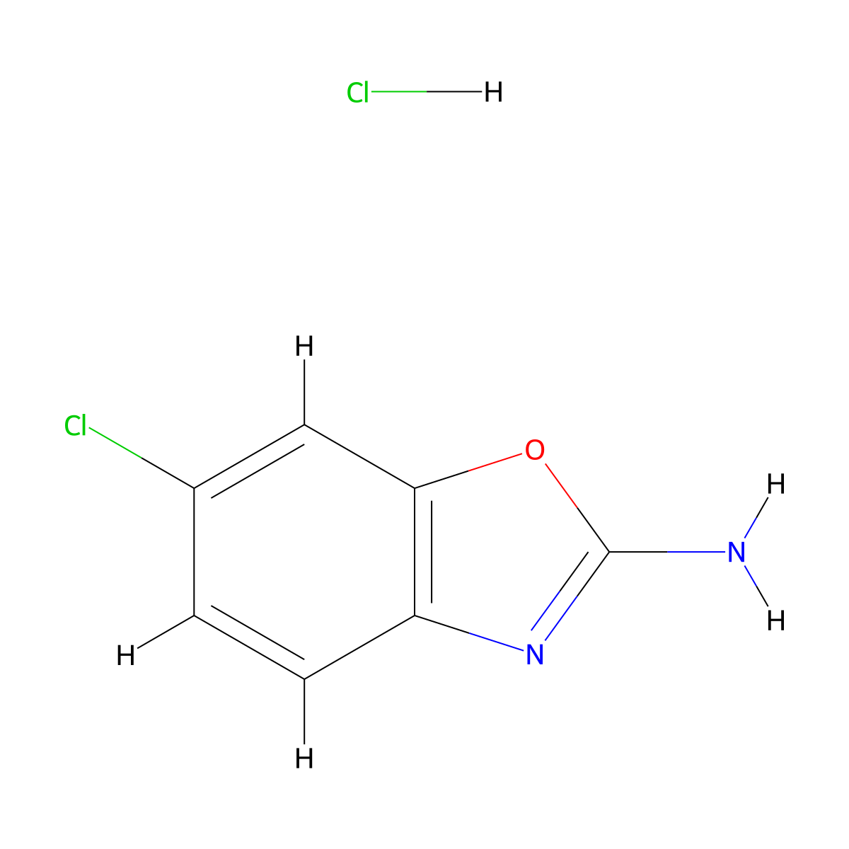 6-Chlorobenzo[d]oxazol-2-amine hydrochloride molecular structure, CAS 1087711-84-9