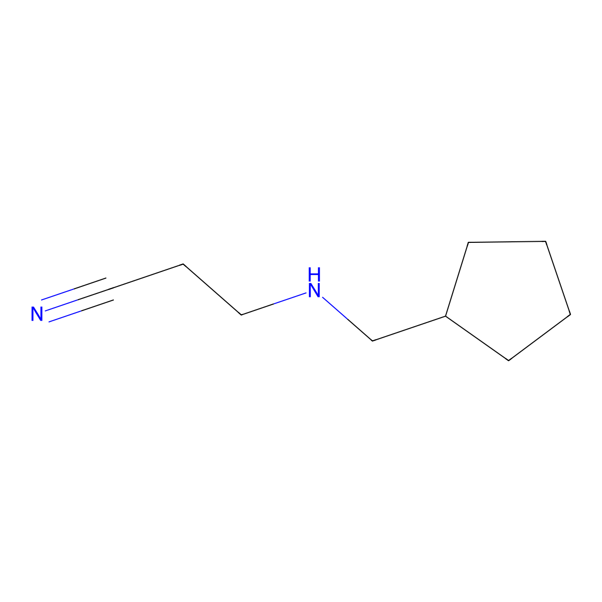 3-[(Cyclopentylmethyl)amino]propanenitrile molecular structure, CAS 1087717-80-3