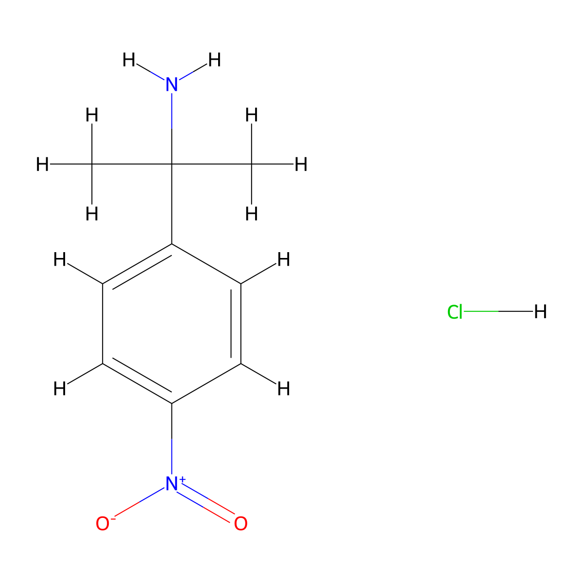 2-(4-Nitrophenyl)propan-2-amine hydrochloride molecular structure, CAS 1087719-23-0