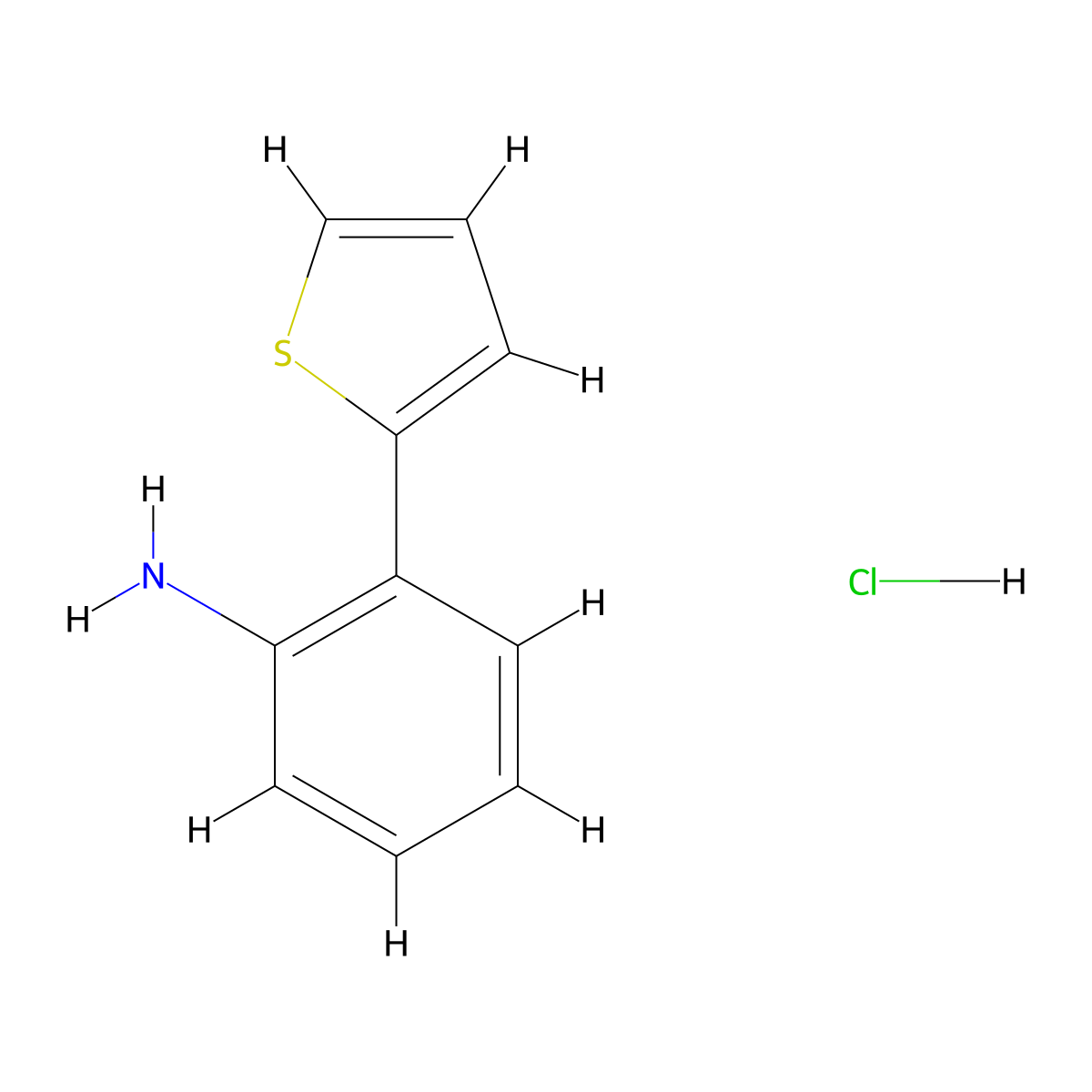 2-(Thiophen-2-yl)aniline hydrochloride molecular structure, CAS 1087723-62-3