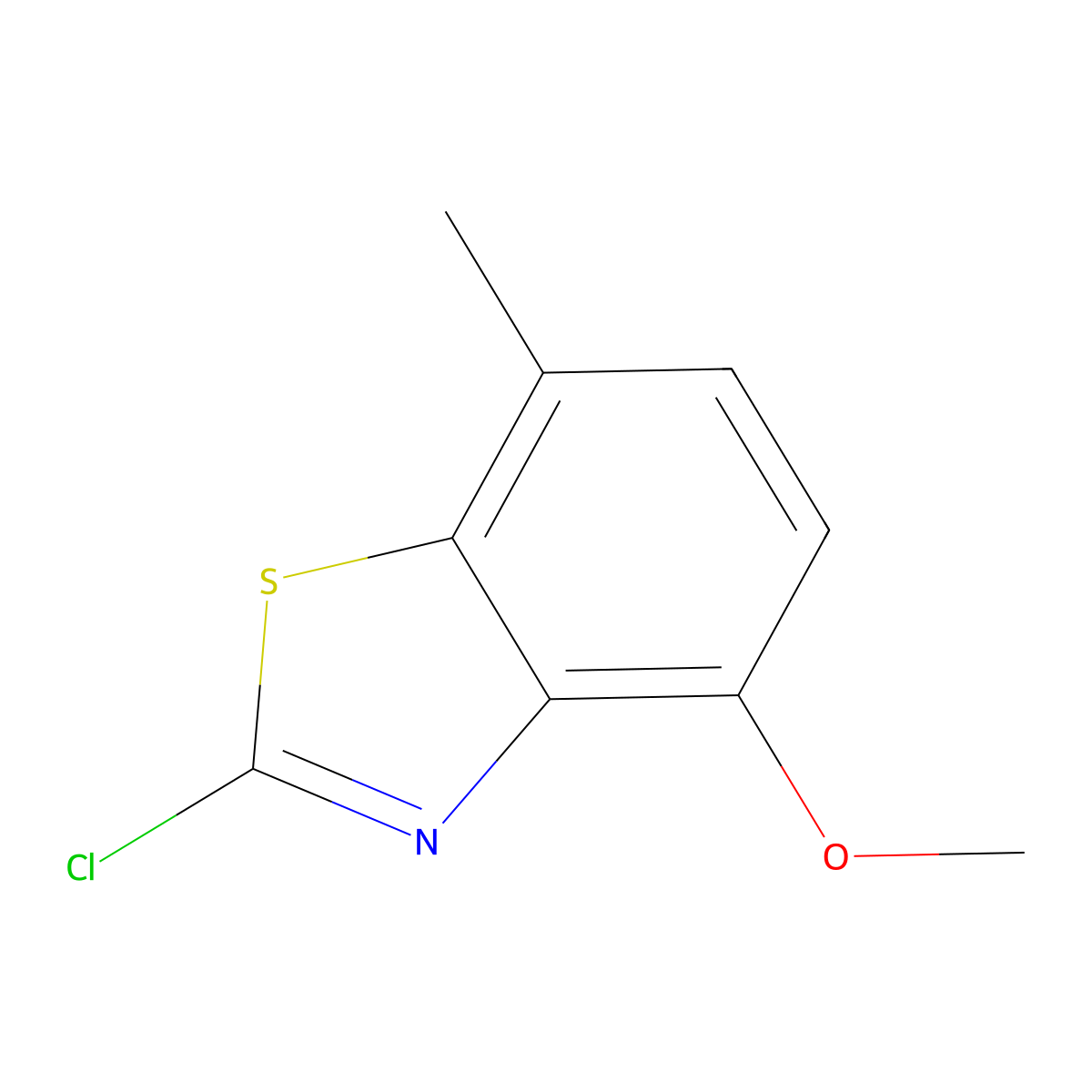 2-Chloro-4-methoxy-7-methyl-1,3-benzothiazole molecular structure, CAS 108773-00-8