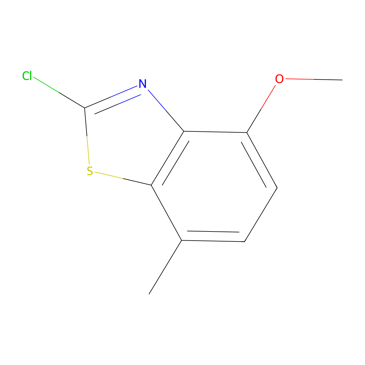 2-Chloro-4-methoxy-7-methyl-1,3-benzothiazole molecular structure, CAS 108773-00-8