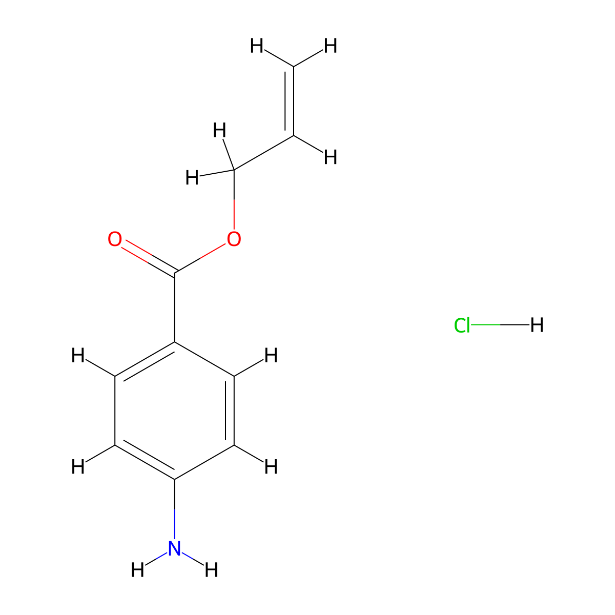 Allyl 4-aminobenzoate hydrochloride molecular structure, CAS 1087731-00-7