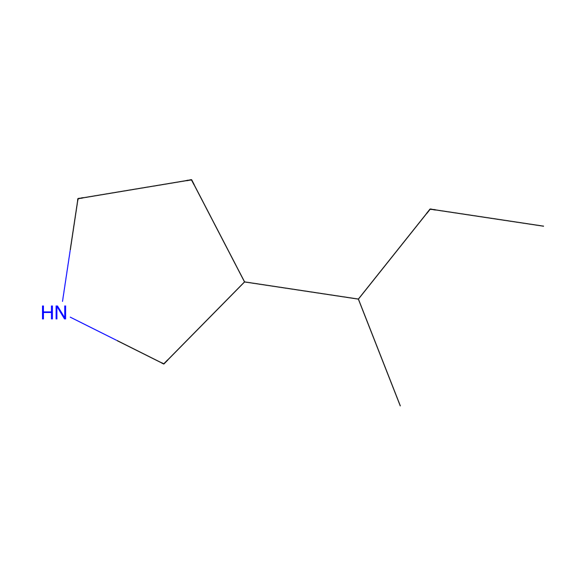 3-(1-Methylpropyl)pyrrolidine molecular structure, CAS 1087748-11-5
