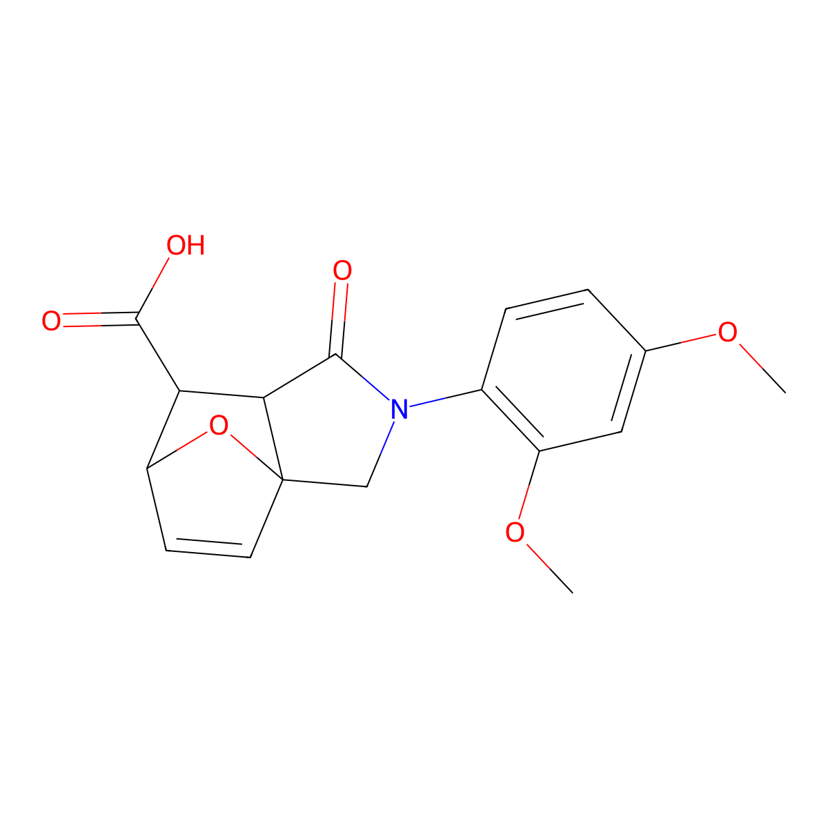 2-(2,4-Dimethoxyphenyl)-1-oxo-1,2,3,6,7,7a-hexahydro-3a,6-epoxyisoindole-7-carboxylic acid molecular structure, CAS 1087749-08-3