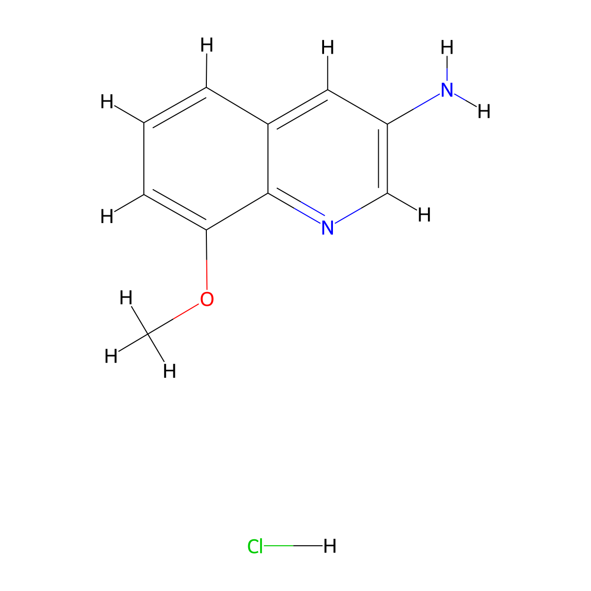 8-Methoxyquinolin-3-amine hydrochloride molecular structure, CAS 1087758-63-1