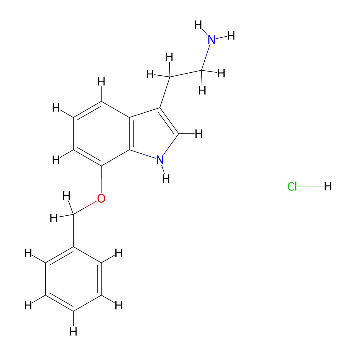 2-[7-(benzyloxy)-1H-indol-3-yl]ethan-1-amine hydrochloride molecular structure, CAS 1087761-52-1