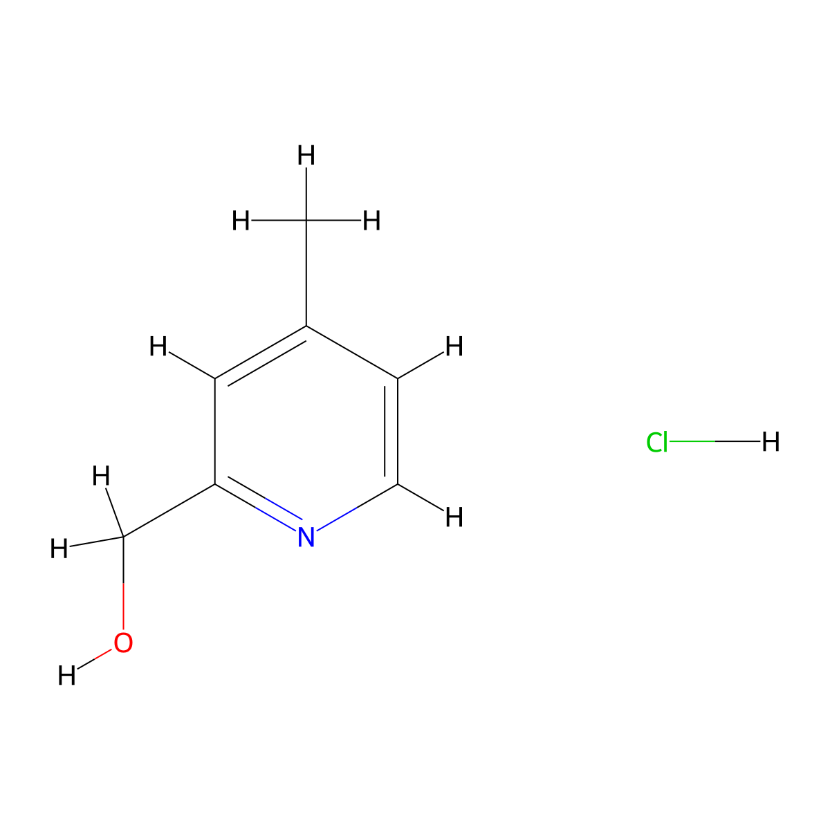 (4-Methylpyridin-2-yl)methanol hydrochloride molecular structure, CAS 1087766-33-3