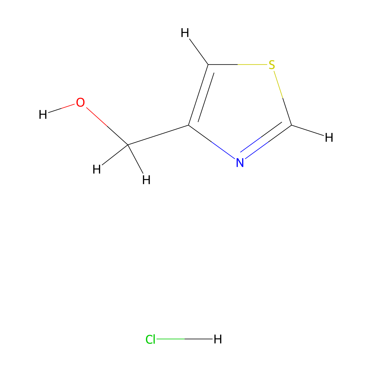 Thiazol-4-ylmethanol hydrochloride molecular structure, CAS 1087767-88-1