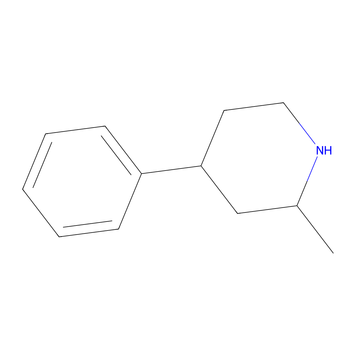 2-Methyl-4-phenylpiperidine molecular structure, CAS 108777-57-7