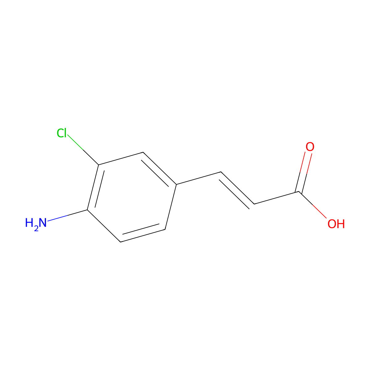 3-(4-Amino-3-chloro-phenyl)-acrylic acid molecular structure, CAS 1087770-44-2