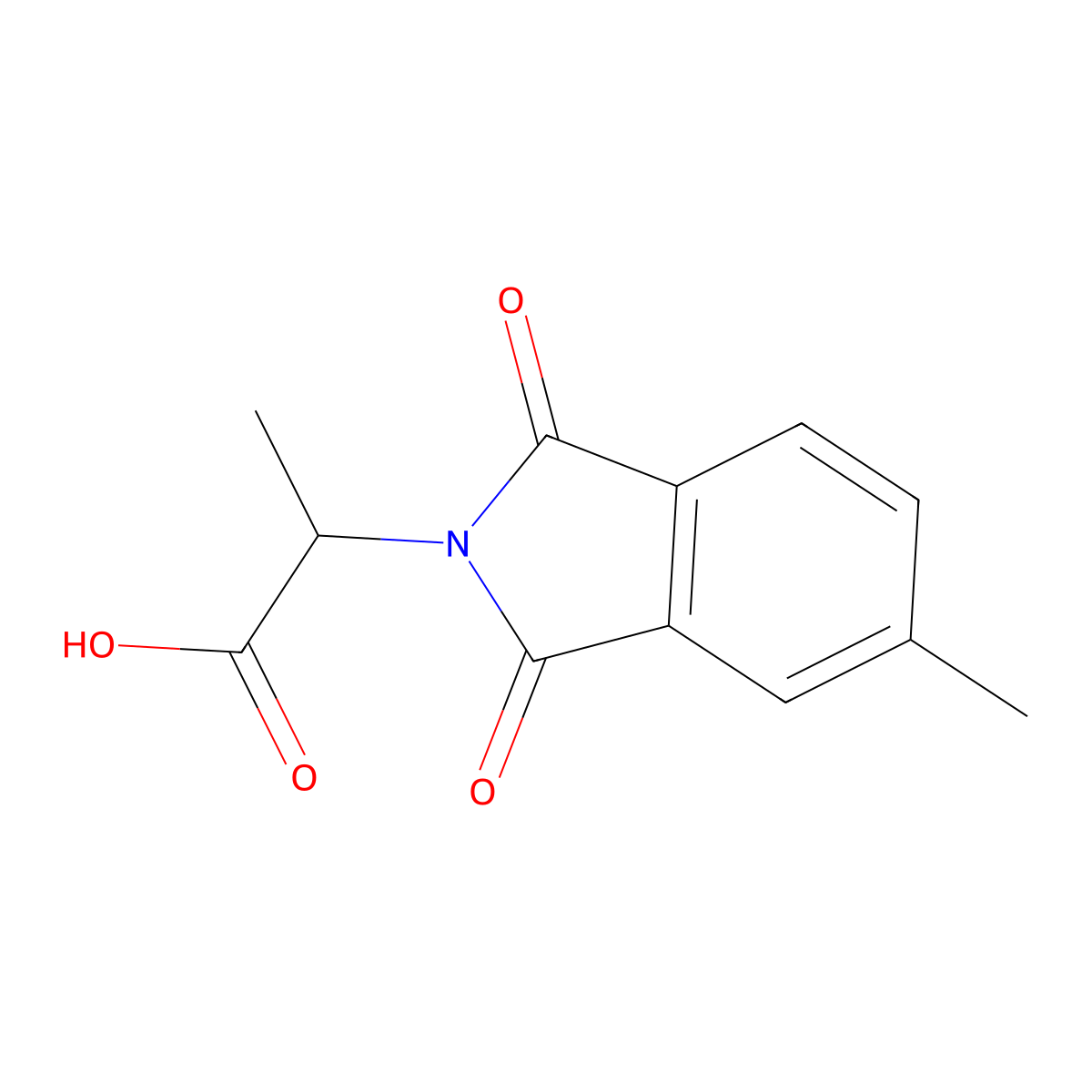 2-(5-methyl-1,3-dioxo-2,3-dihydro-1H-isoindol-2-yl)propanoic acid molecular structure, CAS 1087784-06-2