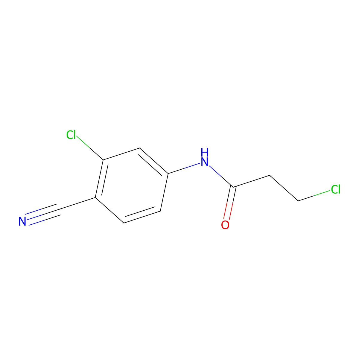 3-chloro-N-(3-chloro-4-cyanophenyl)propanamide molecular structure, CAS 1087784-10-8