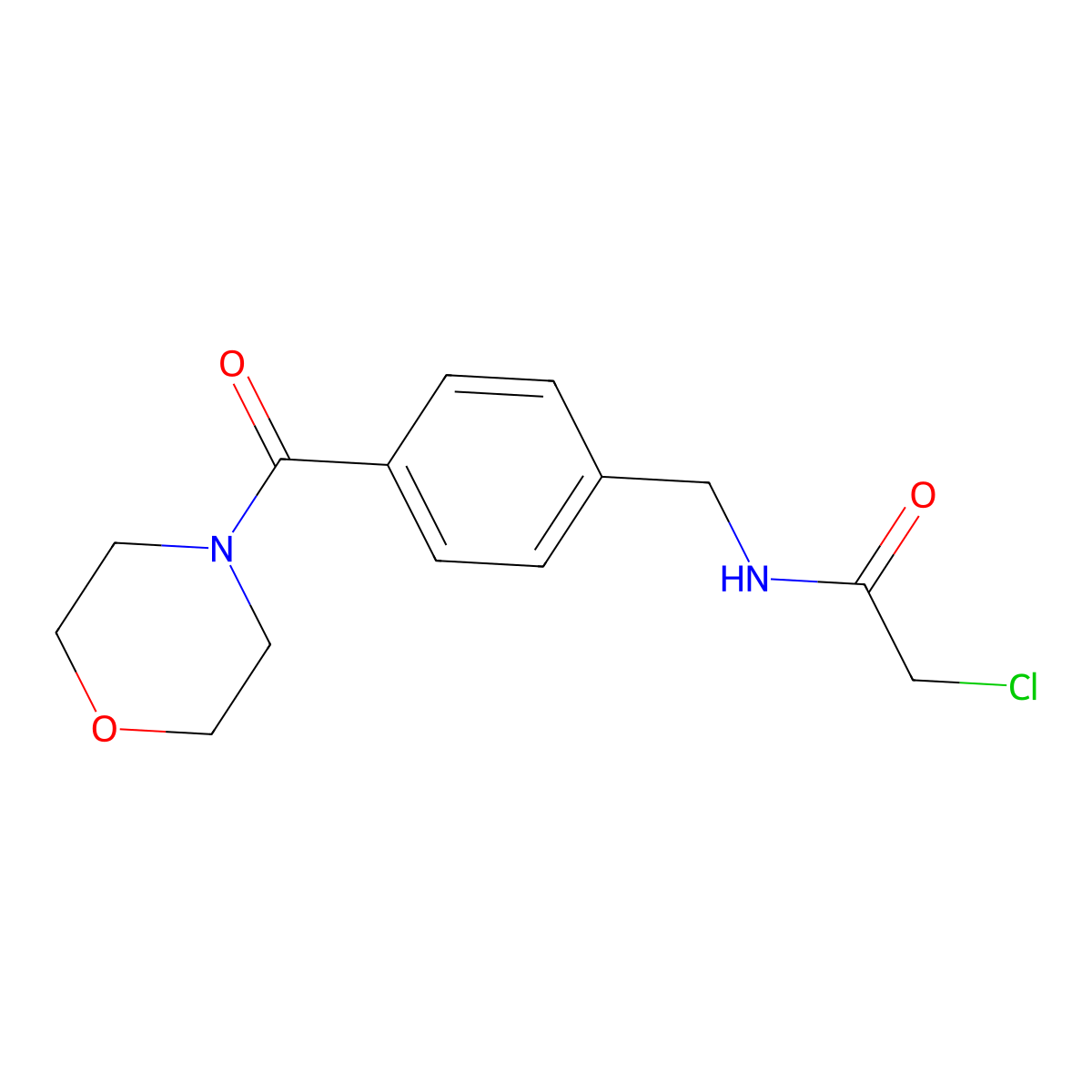 2-chloro-N-{[4-(morpholine-4-carbonyl)phenyl]methyl}acetamide molecular structure, CAS 1087784-14-2