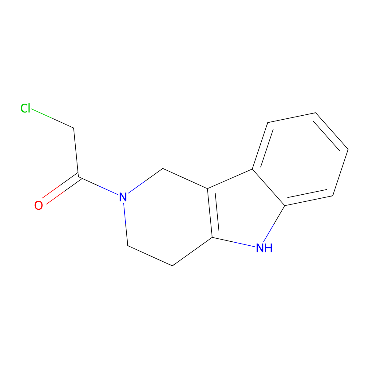 2-chloro-1-(1H,2H,3H,4H,5H-pyrido(4,3-b)indol-2-yl)ethan-1-one molecular structure, CAS 1087784-16-4
