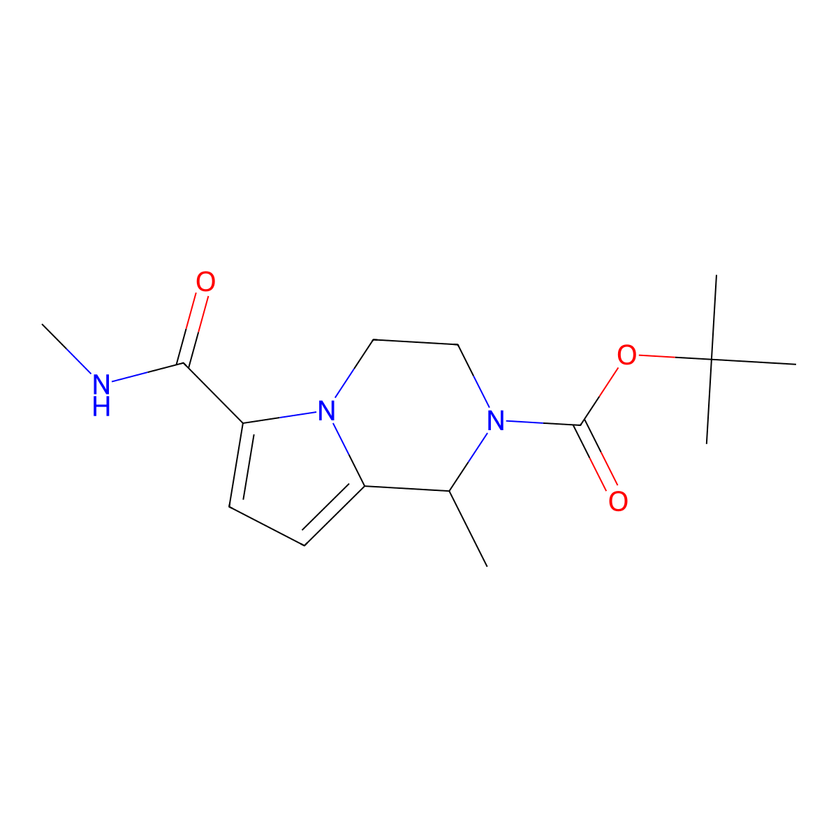 tert-butyl 1-methyl-6-(methylcarbamoyl)-1H,2H,3H,4H-pyrrolo[1,2-a]pyrazine-2-carboxylate molecular structure, CAS 1087784-18-6