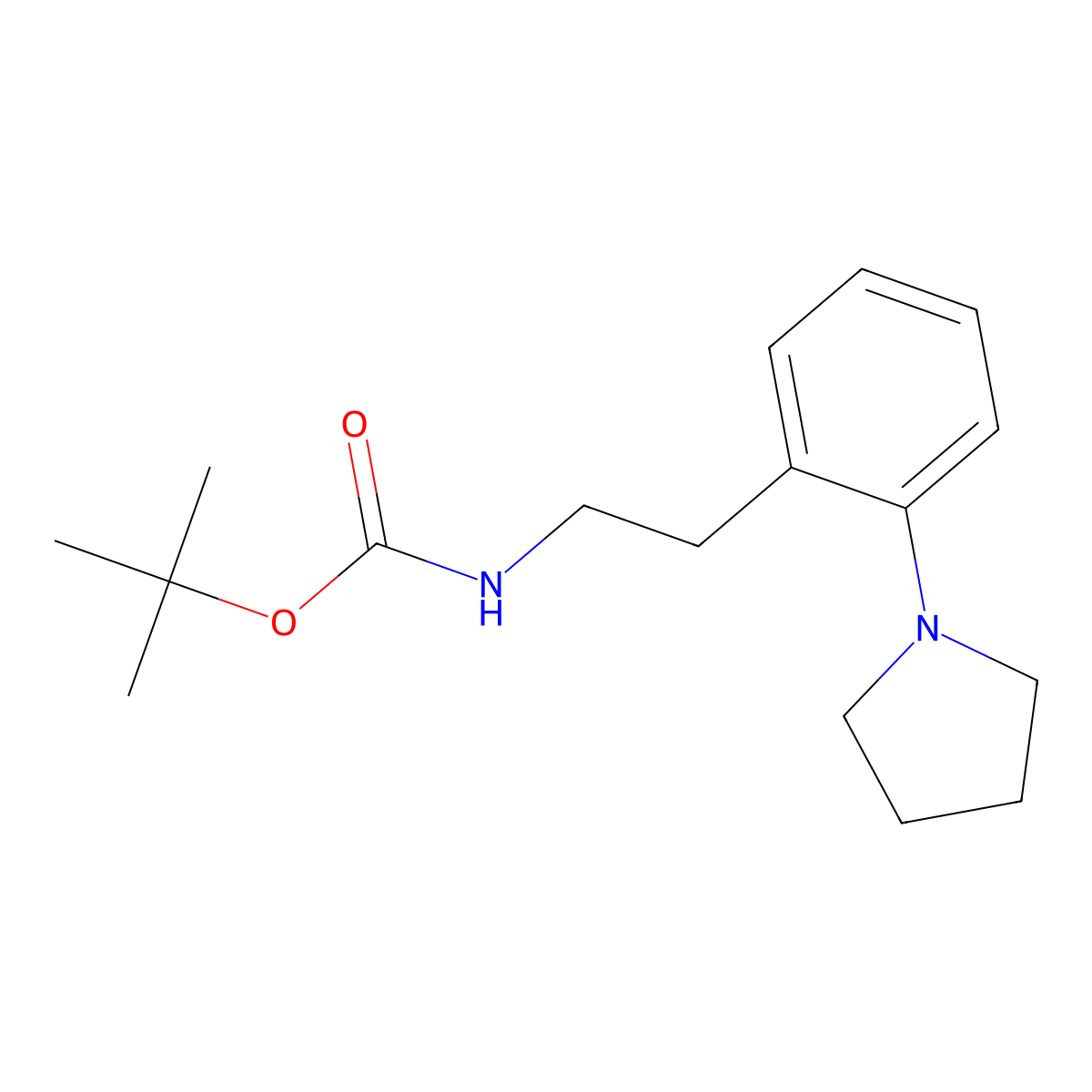 tert-butyl N-{2-[2-(pyrrolidin-1-yl)phenyl]ethyl}carbamate molecular structure, CAS 1087784-26-6