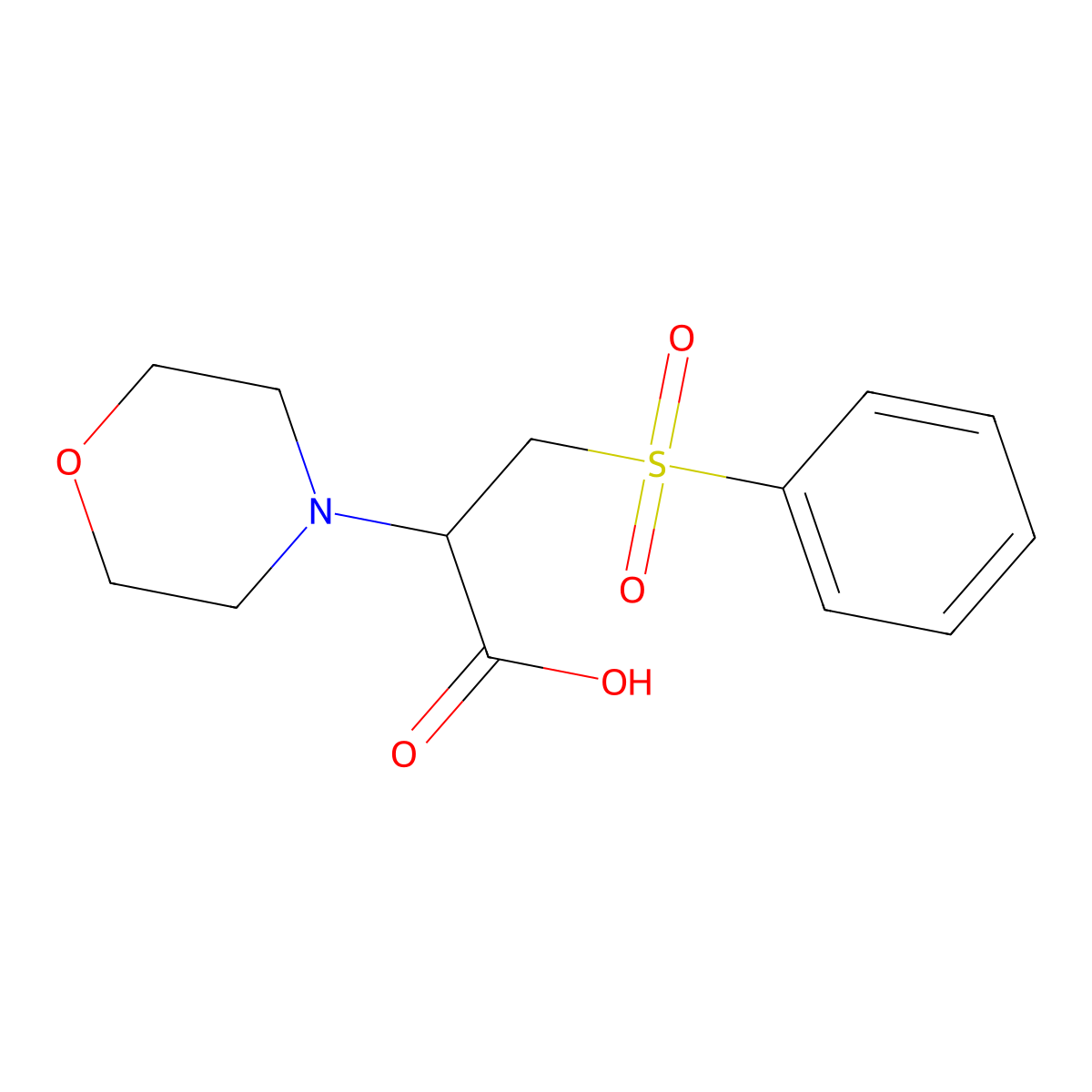 3-(Benzenesulfonyl)-2-(morpholin-4-yl)propanoic acid molecular structure, CAS 1087784-41-5