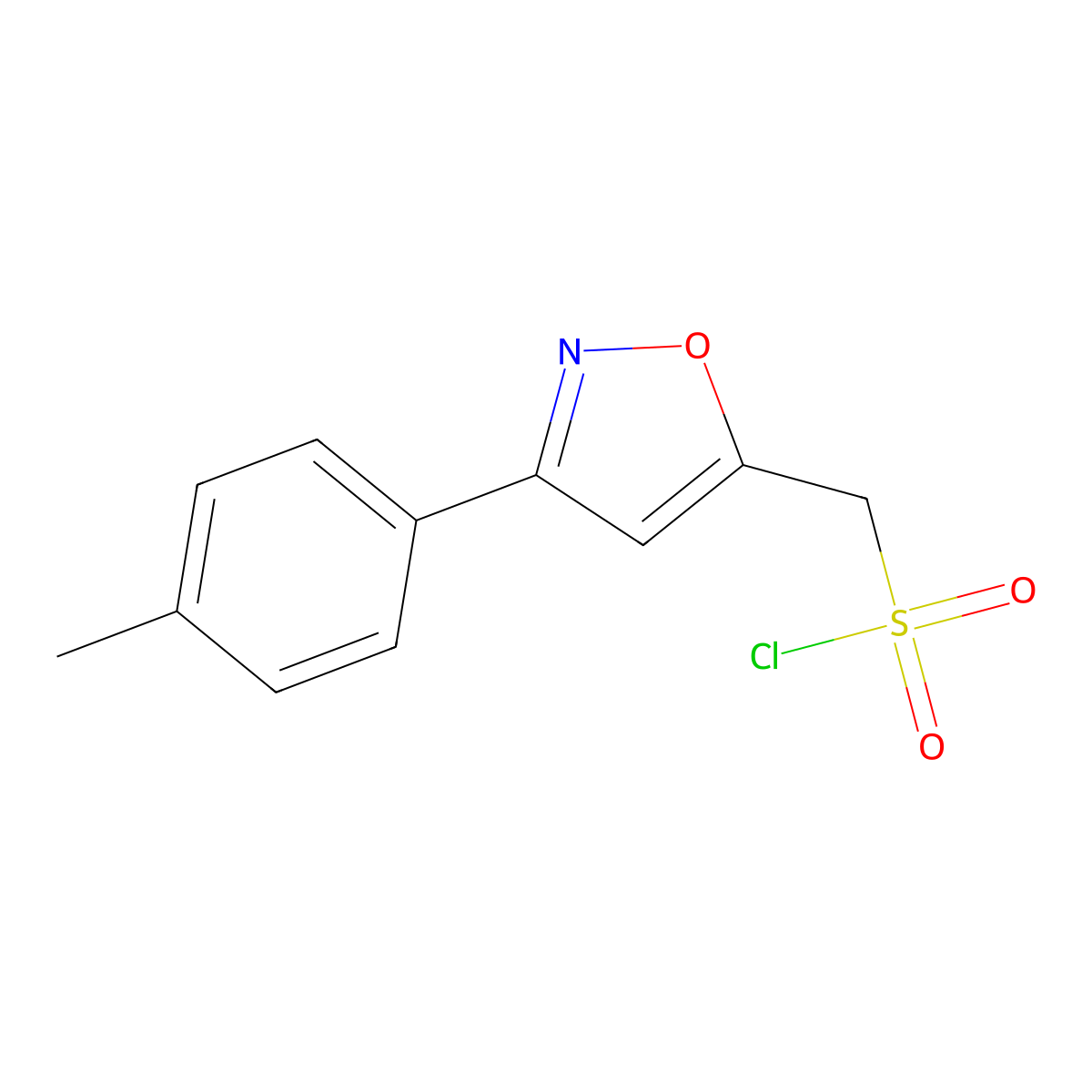 [3-(4-Methylphenyl)-1,2-oxazol-5-yl]methanesulfonyl chloride molecular structure, CAS 1087784-43-7