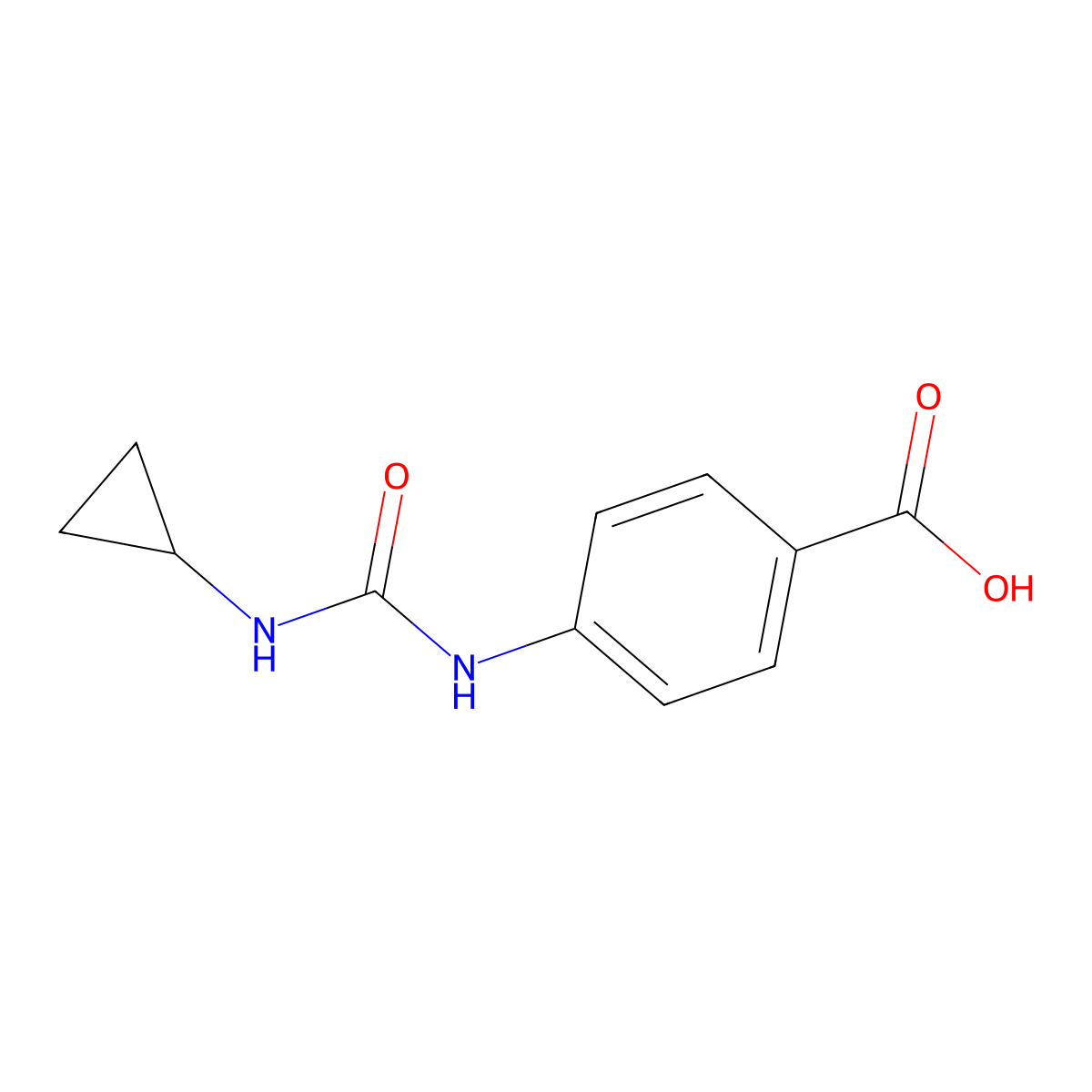 4-((Cyclopropylcarbamoyl)amino)benzoic acid molecular structure, CAS 1087784-47-1
