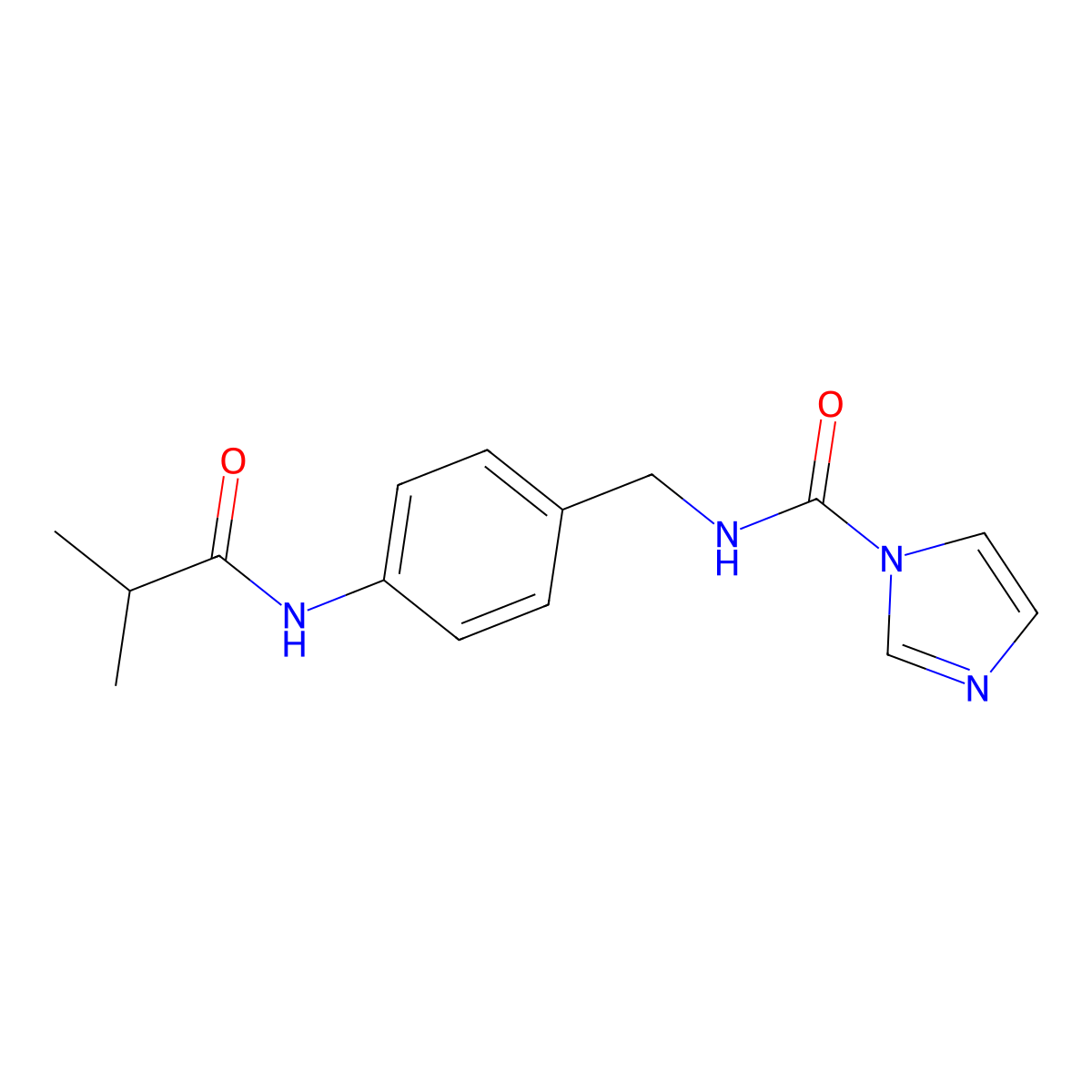 N-{[4-(2-methylpropanamido)phenyl]methyl}-1H-imidazole-1-carboxamide molecular structure, CAS 1087784-48-2