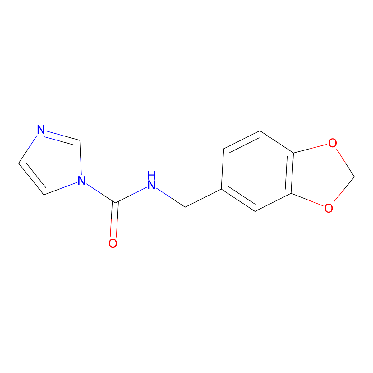 N-(1,3-benzodioxol-5-ylmethyl)-1H-imidazole-1-carboxamide molecular structure, CAS 1087784-50-6