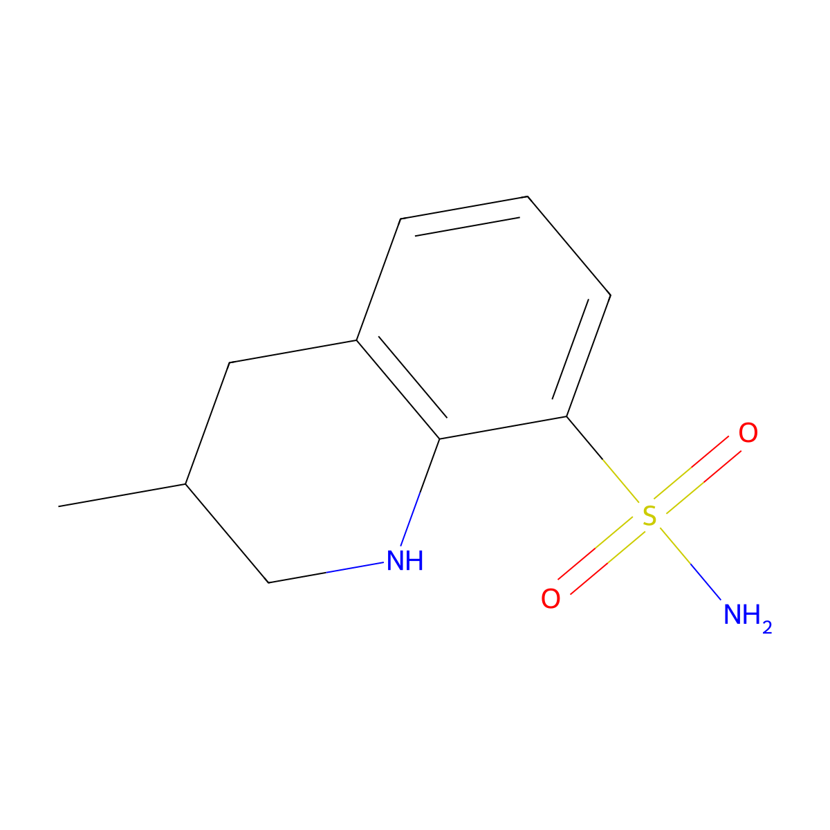 1,2,3,4-Tetrahydro-3-methyl-8-quinolinesulfonamide molecular structure, CAS 1087784-54-0