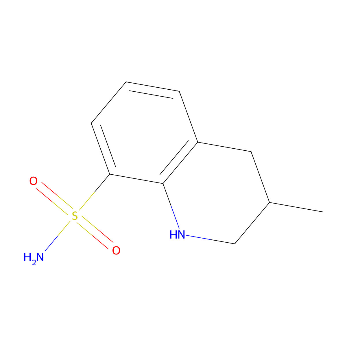 1,2,3,4-Tetrahydro-3-methyl-8-quinolinesulfonamide molecular structure, CAS 1087784-54-0